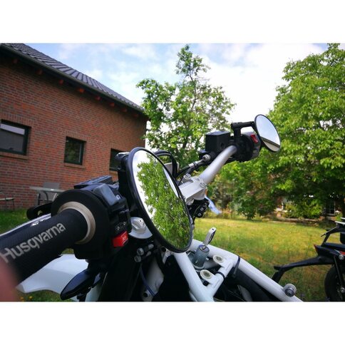 SHIN YO Superbike Supermoto Lenkerenden Spiegel E-geprüft gebohrt 8mm
