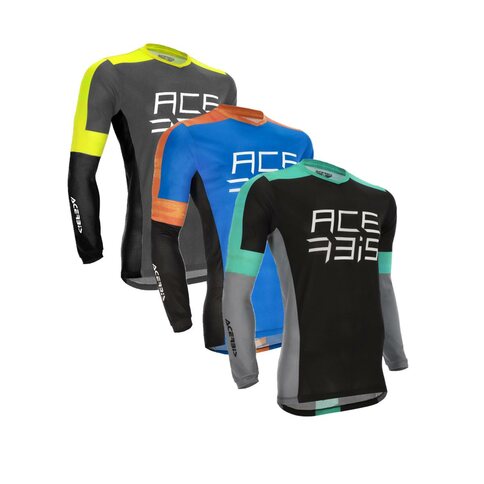 Acerbis Jersey MX Track Two Schwarz Blau S