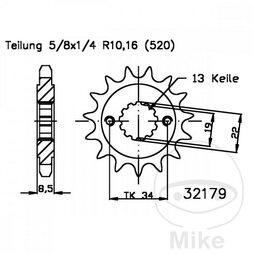 KETTENRITZEL 15Z MIT SICHERUNG 90833029044