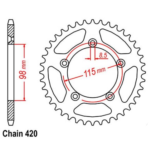 Kettenrad Alu 60Z 420 Senkkopf KTM SX 60 65 98- 20 Husqvarna TC 65 17-20