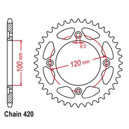 Kettenrad Alu 47Z 420 Senkkopf Beta Rev 50 RR 50 2003-2020