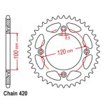 Kettenrad Alu 50Z 420 Senkkopf Beta Rev 50 RR 50 2003-2020