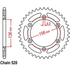 Kettenrad Alu 48Z 520 Senkkopf Beta RR 250 350 400 450 05-14