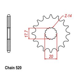 Ritzel 14Z KTM LC2 125 GasGas EC 125 MC 125