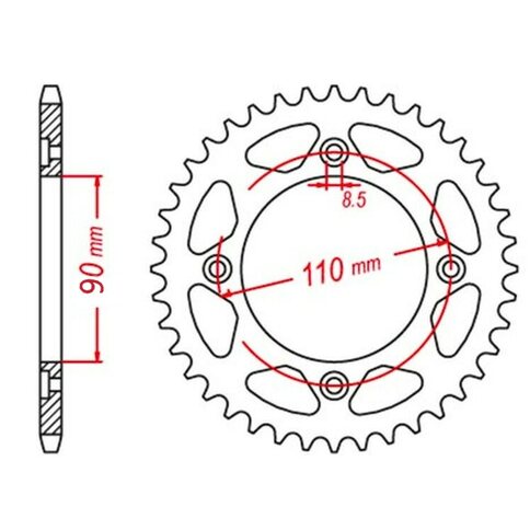 HVR Kettenrad 55Z Alu 60/65Pro