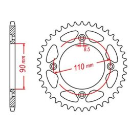 HVR Kettenrad 55Z Alu 60/65Pro