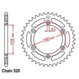 JT Kettenrad 50Z Stahl Schwarz